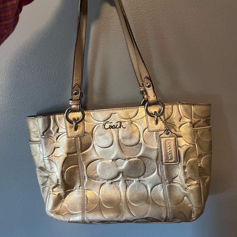 Coach Metallic Gold Shoulder Bag